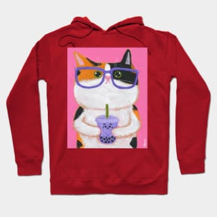 Calico Cat With Taro Boba Hoodie